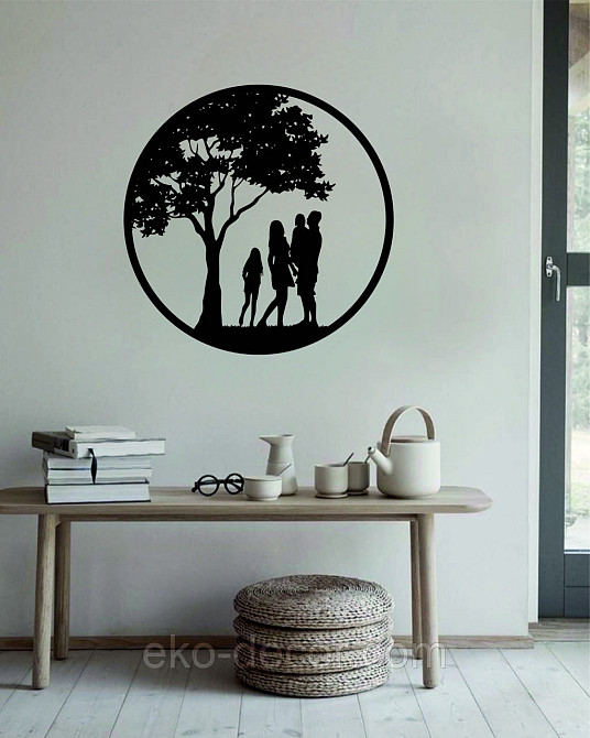 Декоративное настенное Панно «Семья», Декор на стену 90*90 см, Черный Киев - изображение 9