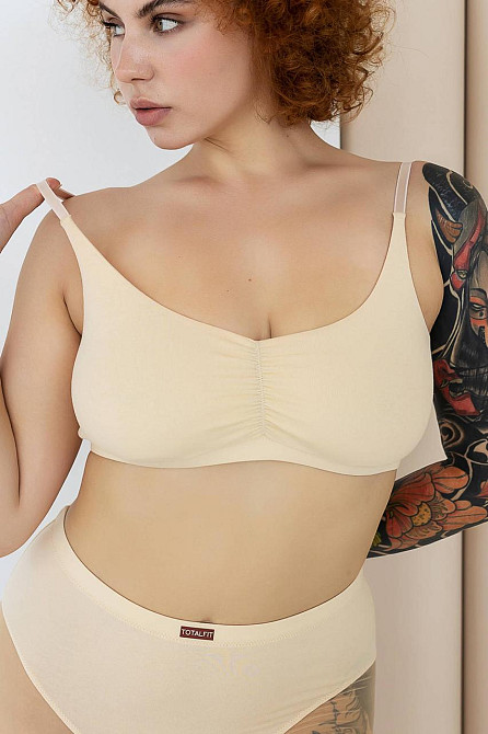 Бюстгальтер без кісточок на резинці знизу (без застібок) TotalFit T51-KHL11 L, Бежевий Київ - фото 1