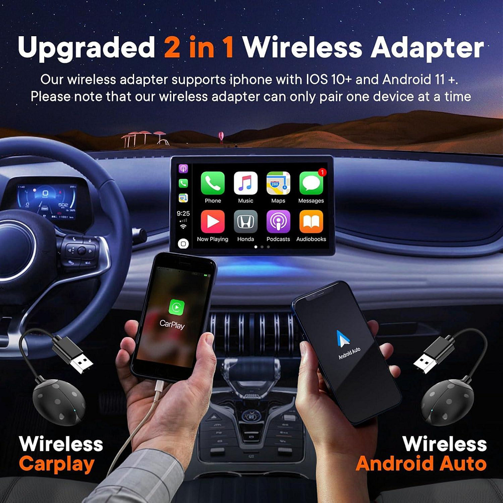 Автомобільний безпровідний адаптер CarPlay і Android Car 2 в 1 Луцк - изображение 2