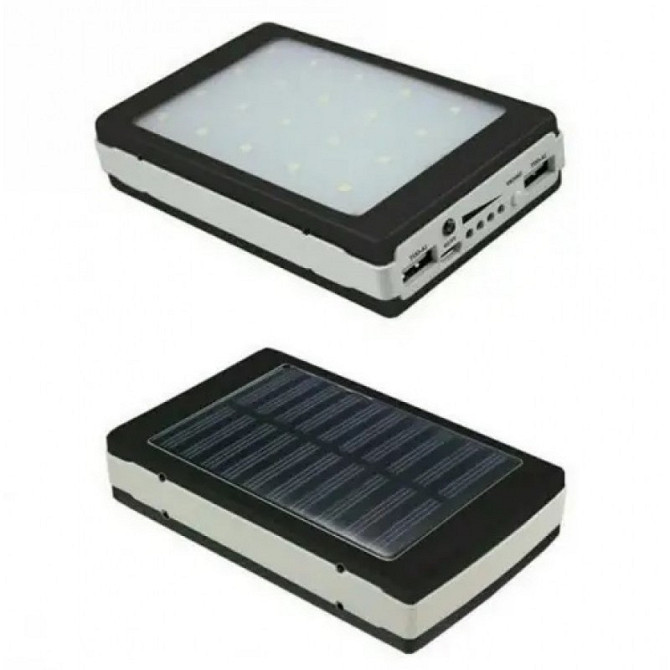 Мобільна зарядка на сонячній панелі + ліхтарик UN-3102 SOLAR 400000mAh (4.8k) Київ - фото 2