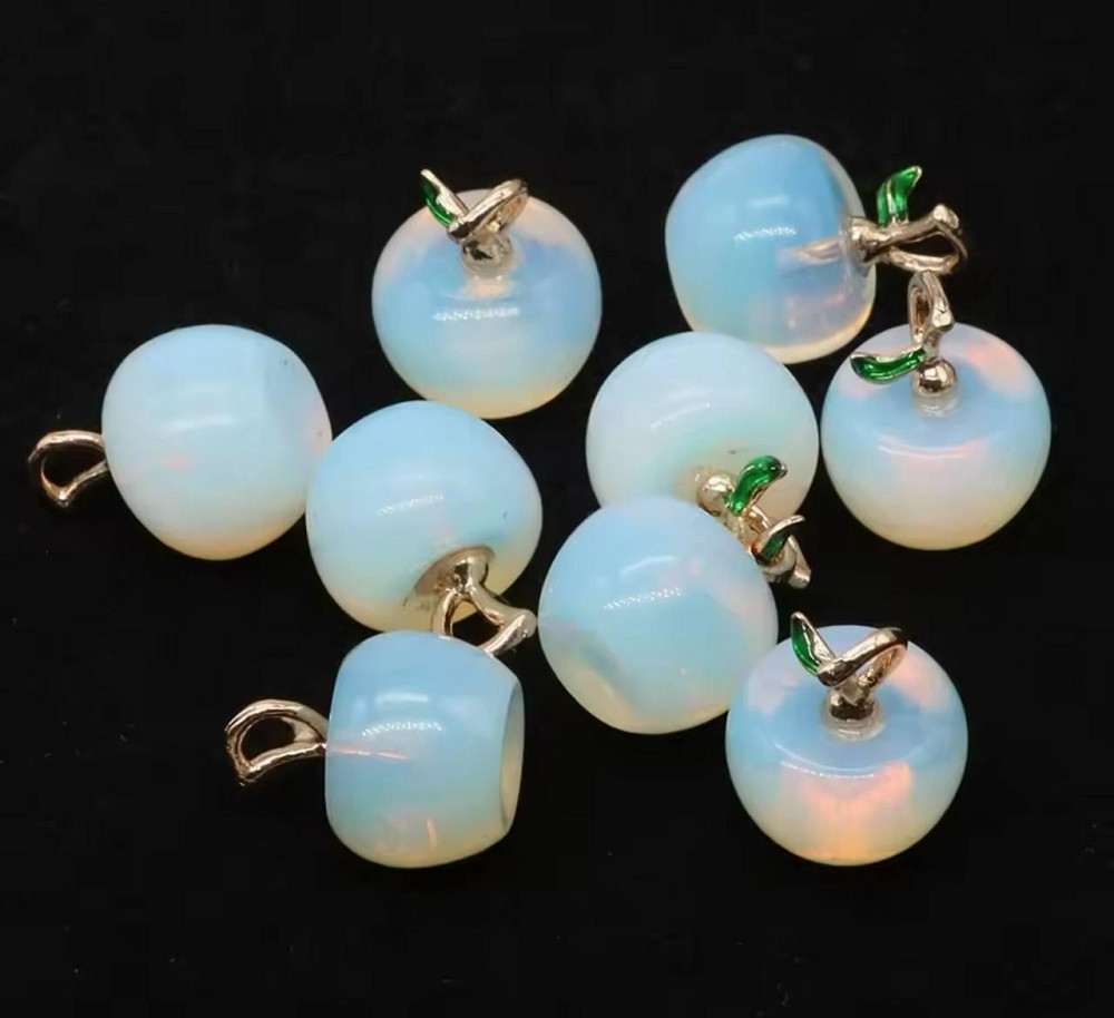 Підвіска з натурального опалу у формі яблука 18*21 мм, талісман з опалу, прикраса з каменю. Київ - фото 2