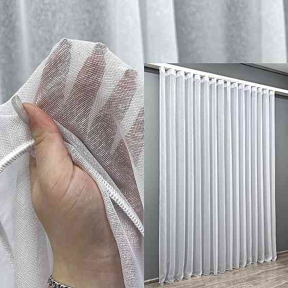 Тюль VR-Textil 1965т Преміум сітка льон дощик Linea Білий 400х270 см (42-0999) Київ