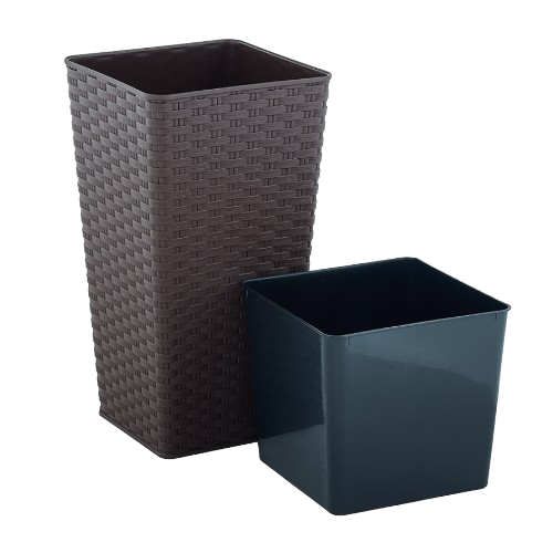 Вазон Ротанг 27*27*51см квадратний темно-коричневий Алеана Житомир