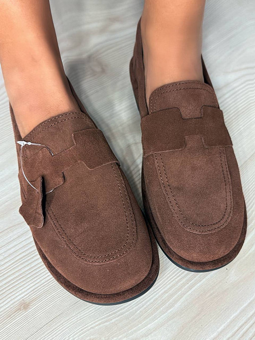 Туфлі жіночі Hengji 560-8 лофери замшеві коричневі, 38, 24 см Київ - фото 17