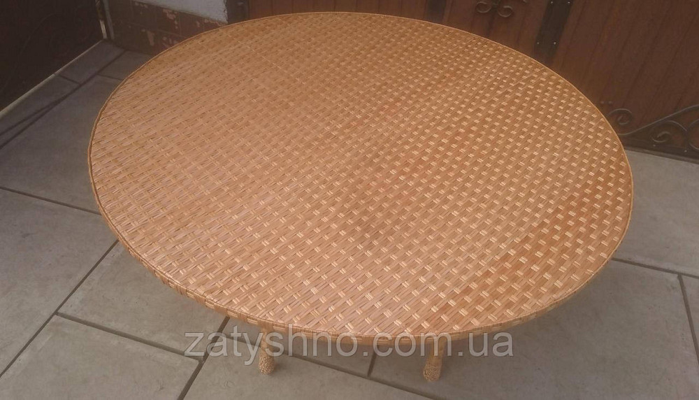 Великий плетений круглий стіл із лози Київ - фото 8
