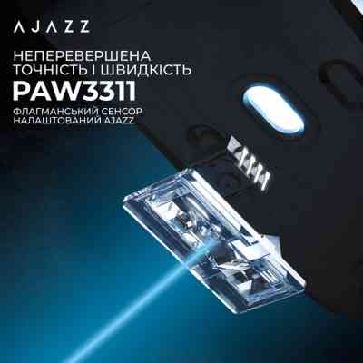 Мышка Ajazz AJ179 V2 MAX Wireless/Bluetooth/USB Black (AJ179-V2-MAX-B) Винница