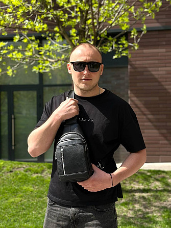 Чоловічий стильний слінг на плече 18х32х6, сумка рюкзак для подорожей та відпочинку TIDING BAG 7862 чорна Кам'янське - фото 15