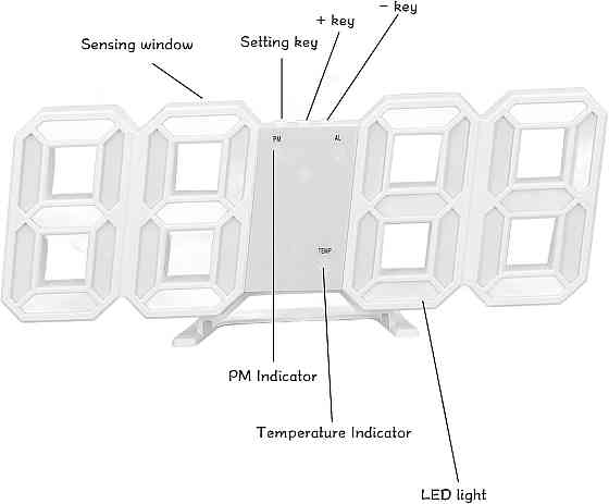 Настінний цифровий LED-годинник з будильником Луцьк
