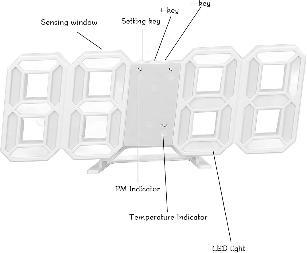Настінний цифровий LED-годинник з будильником Луцк - изображение 2
