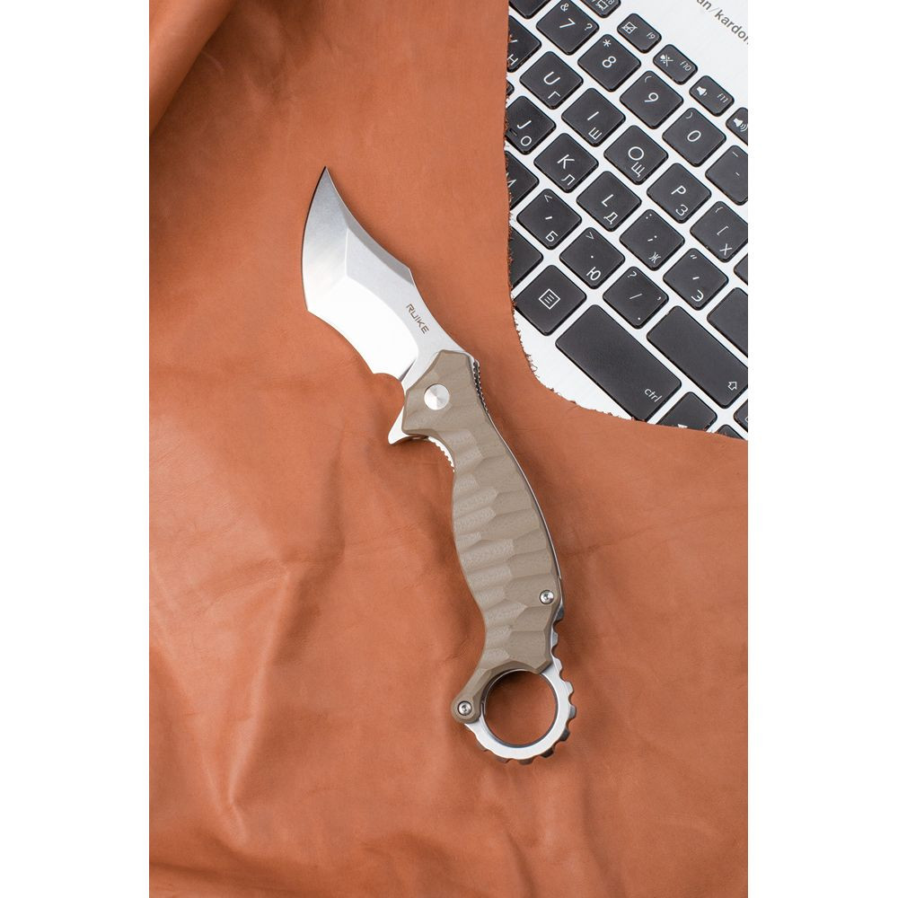 Ніж складаний кишеньковий Ruike P881-W, (7.6 см) 14C28N / G10 бежевий Київ - фото 3