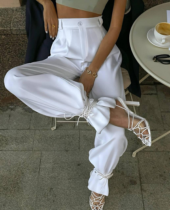 Женские базовые брюки палаццо костюмка Одесса - изображение 2