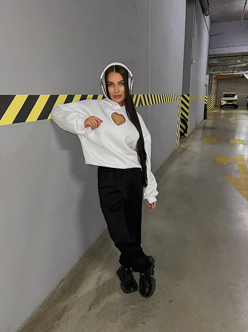 Жіночий прогулянковий костюм тринит на флісі Білий Одеса - фото 6