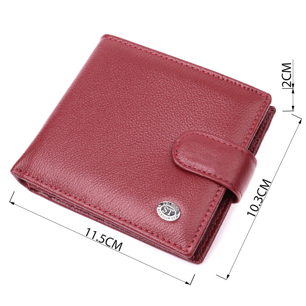 Женский практичный бумажник из натуральной кожи ST Leather 22554 Бордовый Киев - изображение 4