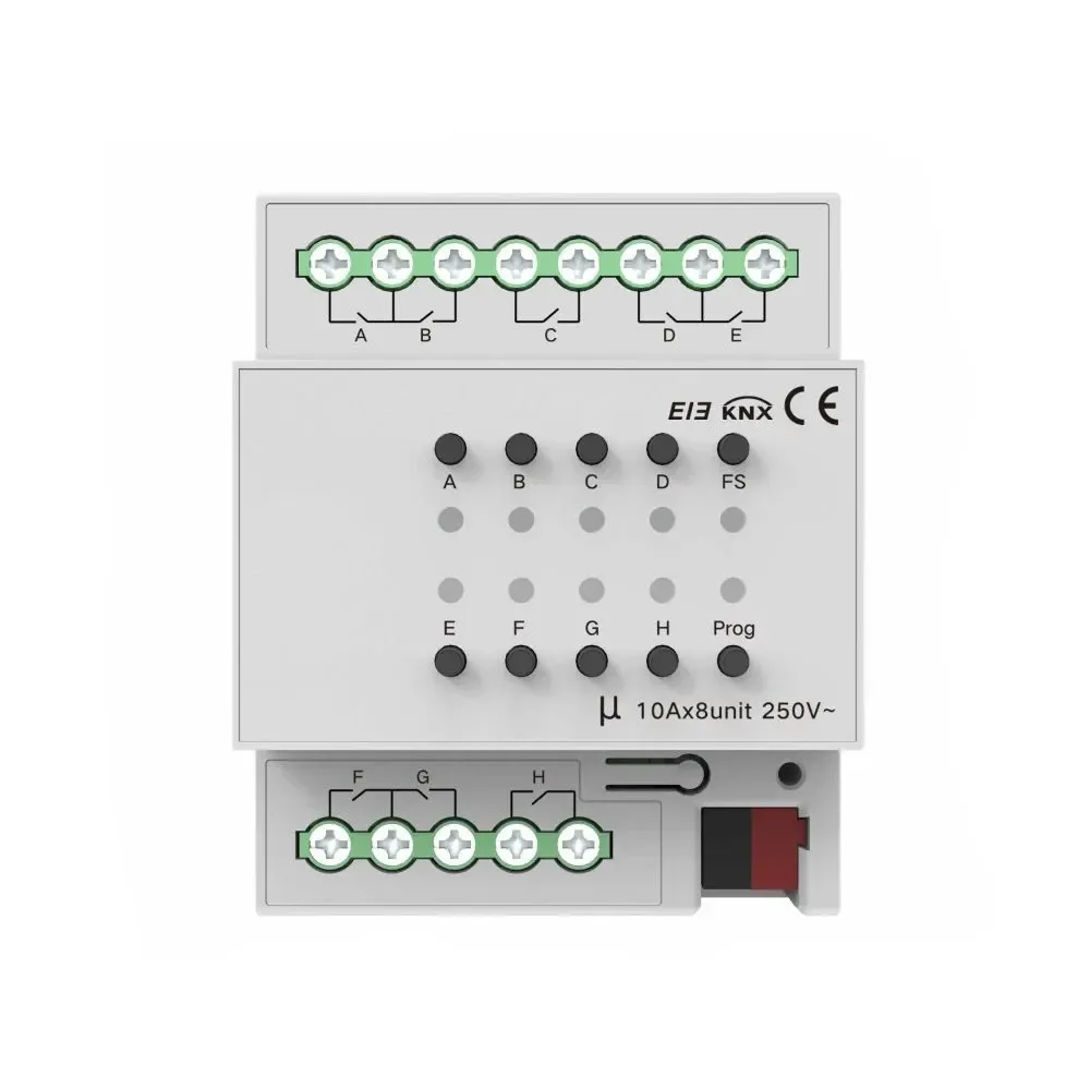 Модуль перемикачів на 8 каналів, 10A, KNX Akubela KXAC-B1R8A10 (00-00002686) Киев - изображение 2