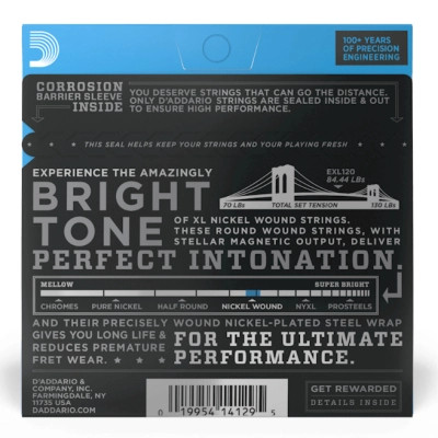 Струны для гитары D'Addario XL Nickel Wound Super Light Plus (9.5-44) (EXL120+) Винница - изображение 3