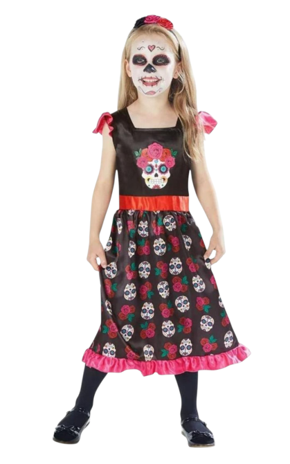 Дитяча сукня з черепами та обручем на Хелловін розмір S 4-6 років чорний Київ - фото 3