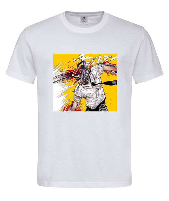 Футболка «Денджи — Человек-бензопила» — стиль для настоящих фанатов Chainsaw Man Белый, S Городище - изображение 1