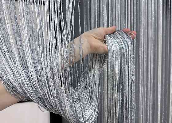 Шторы-нити с люрексом Белый с серым 300х300см 1 шт (61-106) Киев