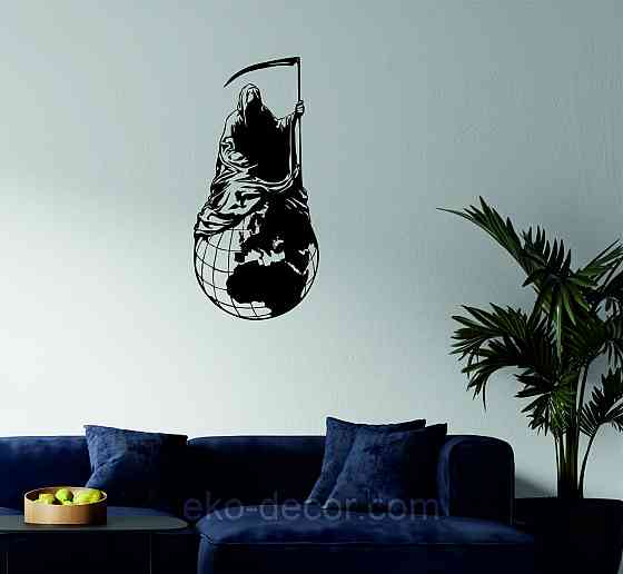 Декоративное настенное Панно «Смерть с косой», Декор на стену 70*33 см, Черный Киев