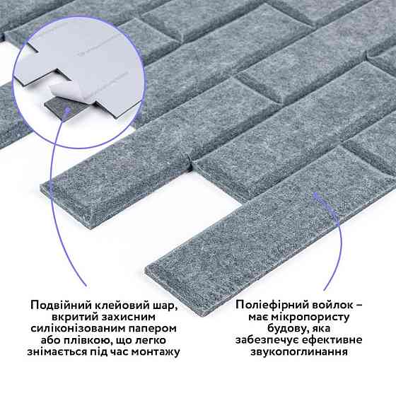 Звукоізоляційна темно-сіра панель Київ