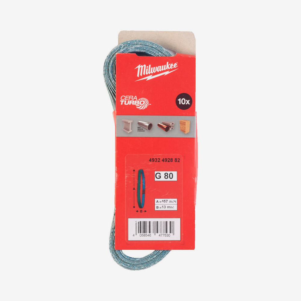 Стрічка шліфувальна абразивна MILWAUKEE, 13х457, зерно 80 (10шт) Одеса - фото 2