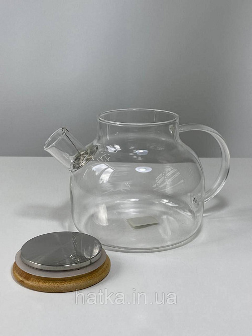 Чайник заварювальний Olens "Вестерос" 600 мл скляний із бамбуковою кришкою для дому та ресторану Київ - фото 5