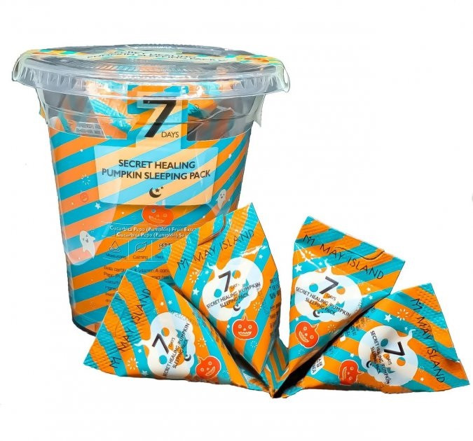 Набір антиоксидантних нічних масок з екстрактом гарбуза 7 Days Secret Healing Pumpkin Sleeping Pack May Island 12 шт Київ - фото 1