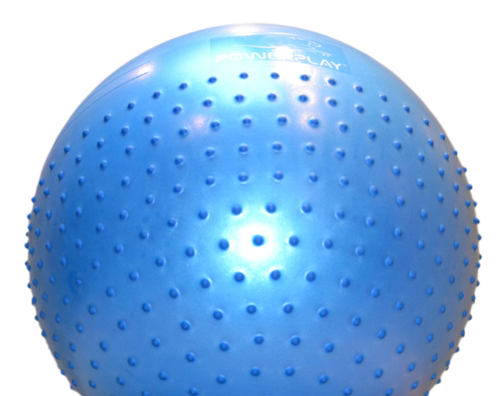 М'яч для фітнесу (фітбол) напівмасажний PowerPlay 4003 Ø65 cm Gymball Синій + помпа Луцк - изображение 8