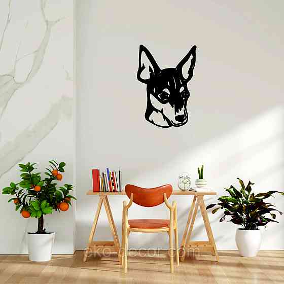 Декоративне настінне Панно «Фокстер'єр», Декор на стіну 110*93 см, Чорний Київ