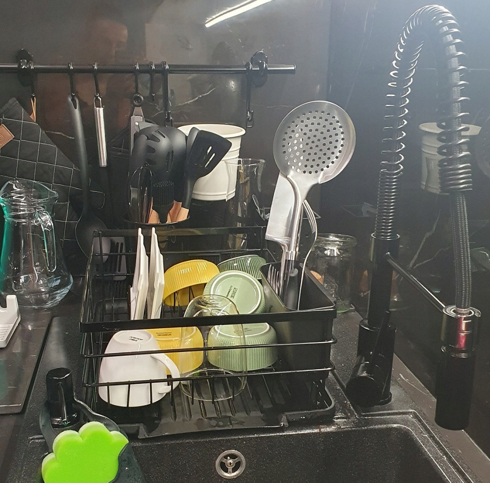 Напольная металлическая сушилка для посуды Ruhhy (21992) Black Нововолынск - изображение 10