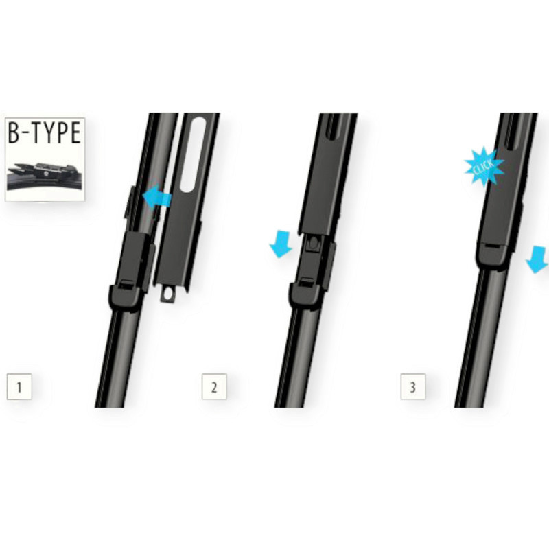 Щетки oximo модельные безкаркасные (к-т 2шт) b-type 600 + 475 мм дворника Мукачево - изображение 3