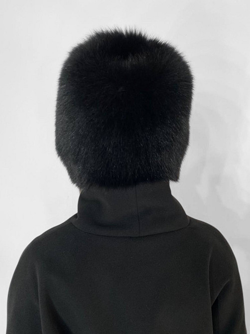 Шапка женская меховая кубанка песцовая Шарлотта Черный Харьков - изображение 7