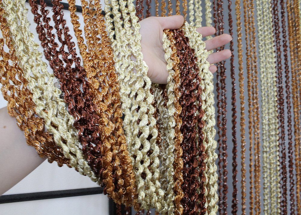 Шторы-нити спираль с люрексом Светло-коричневый с бежево-коричневым 300х300см 1 шт (61-056) Киев - изображение 7