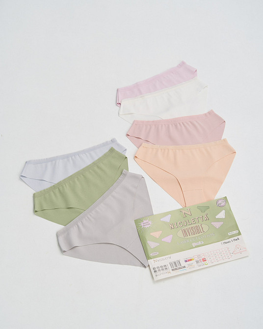 Набір жіночих трусиків-тижневик безшовні-7 шт Nicoletta 713171 XL Київ - фото 1