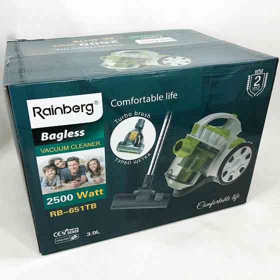 Пилосос з контейнером для пилу Rainberg RB-651 2500 Вт, Практичний пилосос для прибирання WL-932 в будинку Київ