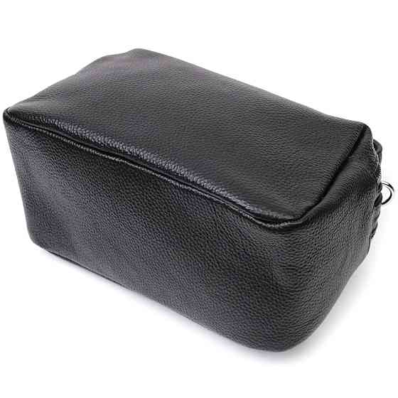 Сумка прямоугольная для женщин на два отделения из натуральной кожи Vintage 22343 Черная Киев