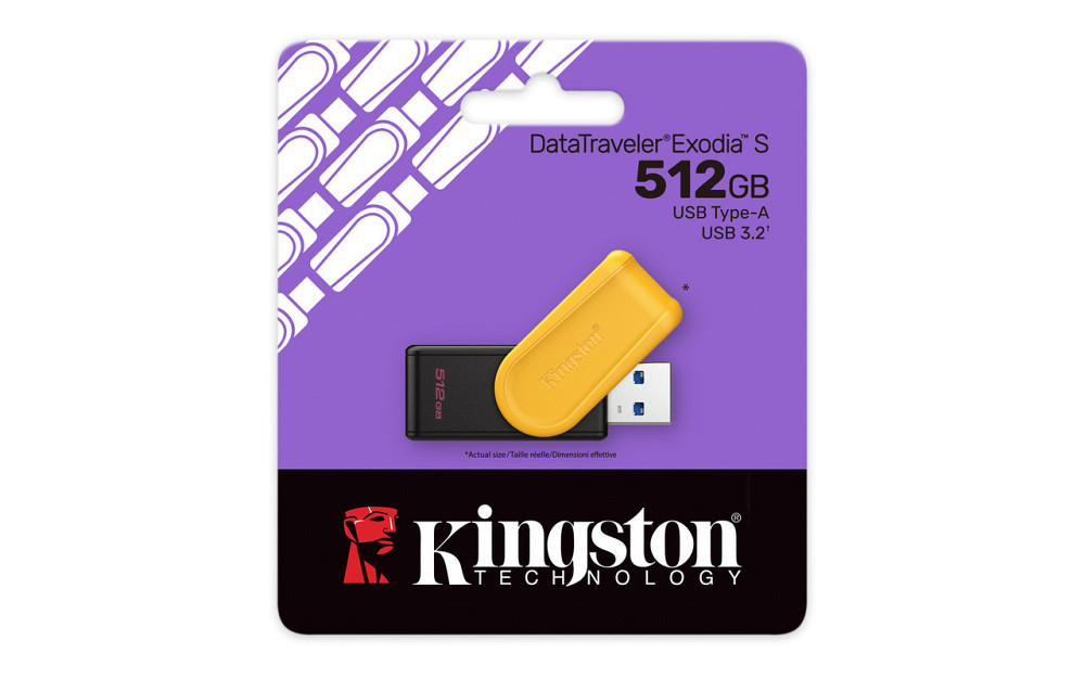 Флешнакопичувач USB3.2 512 GB Kingston DataTraveler Exodia S Black/Yellow (DTXS/512GB) ( чорний з жовтим ) Харьков - изображение 4