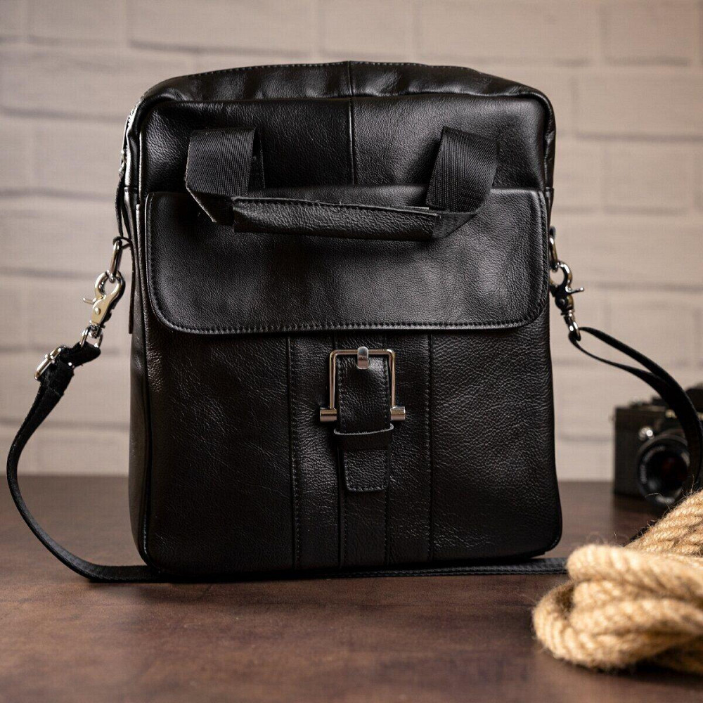 Мессенджер чоловічий Vintage 14632 шкіряний Чорний Київ - фото 5