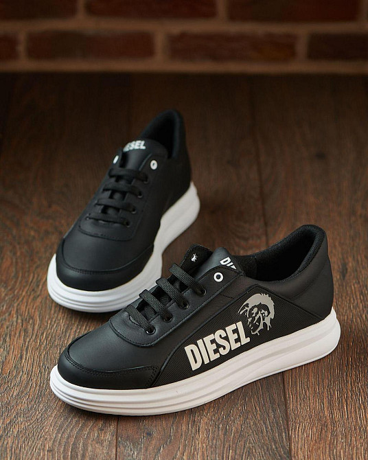 Чоловічі шкіряні кросівки 3д дизель ч\б Харьков - изображение 10