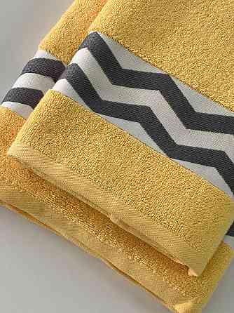 Рушник махровий Ideal Textile з бордюром 50*90 см жовтий Чернівці
