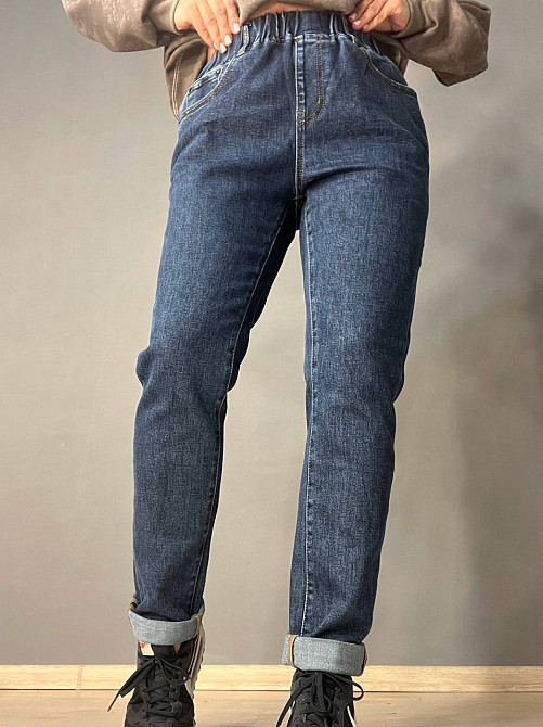 Джинсы женские Vanver 8003-8026 MOM jeans с резинкой на талии увеличенные размеры стрейчевые высокая Одесса - изображение 1