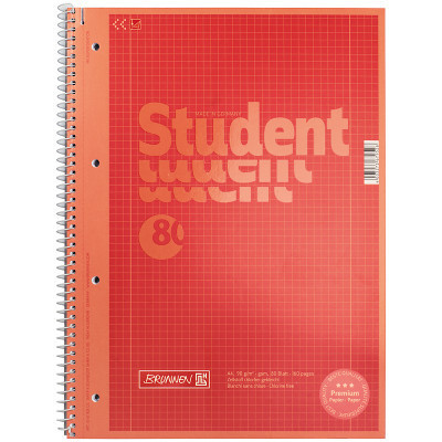 Зошит Brunnen Коледж-блок А4 Premium у клітинку 80 аркушів червоний (10-679 28 123) Вінниця - фото 1