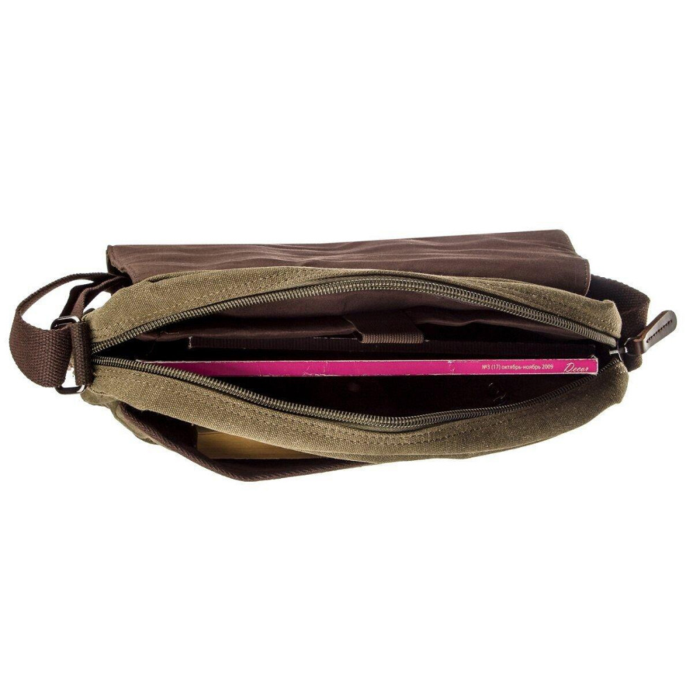 Текстильная сумка для ноутбука через плечо Vintage 20187 Оливковая Киев - изображение 6