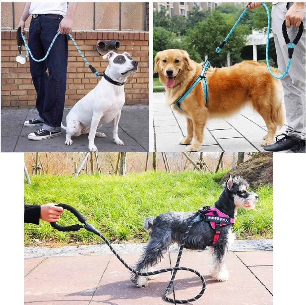 Поводок светоотражающий для собак черный 1,5 м Киев - изображение 2