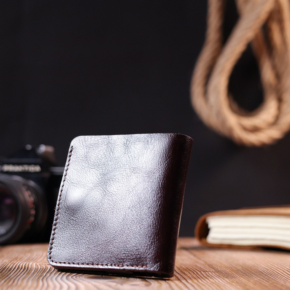 Стильное кожаное портмоне для мужчин Коричневый (SHVIGEL) Киев - изображение 3