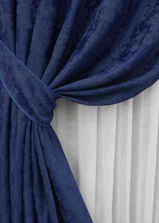 Комплект готових штор VR-Textil Жакард Sultan YL № 1483ш Синій 150х270 см 2 шт (33-0352) Київ