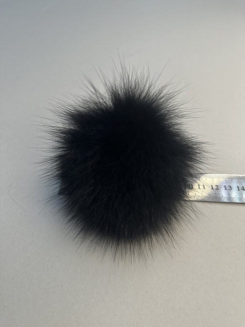 Помпони з натурального хутра песця на шапку 10-12см Чорний Харків - фото 3