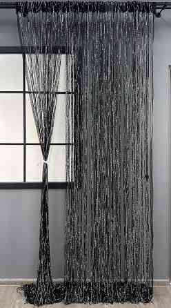 Шторы-нити Rovi Premium с люрексом Черный 300х300см 1 шт (61-118) Киев