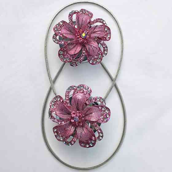 Магніти для штор та гардин "Flowers" набір 2 шт Рожевий (81-245) Київ