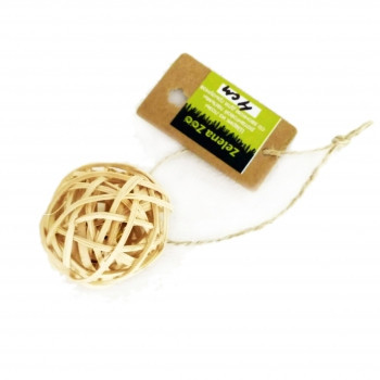 Игрушка для птиц и грызунов - Шарик из лозы ротанговой пальмы 4 см тм Zelena Zoo со звоночком внутри Змиев - изображение 1